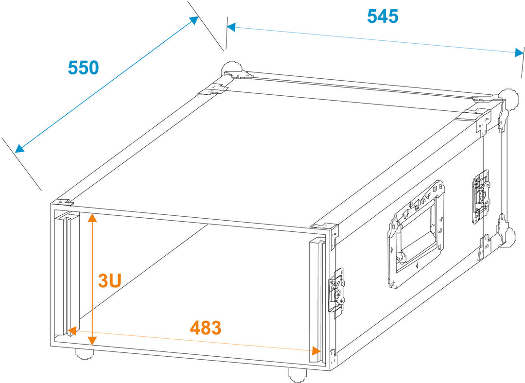 ROADINGER forsterkerrack PR-1, 3U, 47 cm dypt