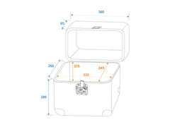 ROADINGER Record Case ALU 75/25, avrundet, acryl