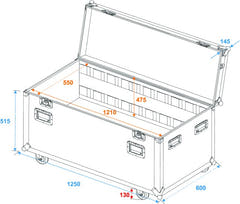 Tour Case med hjul (125 x 60 x 78 cm)