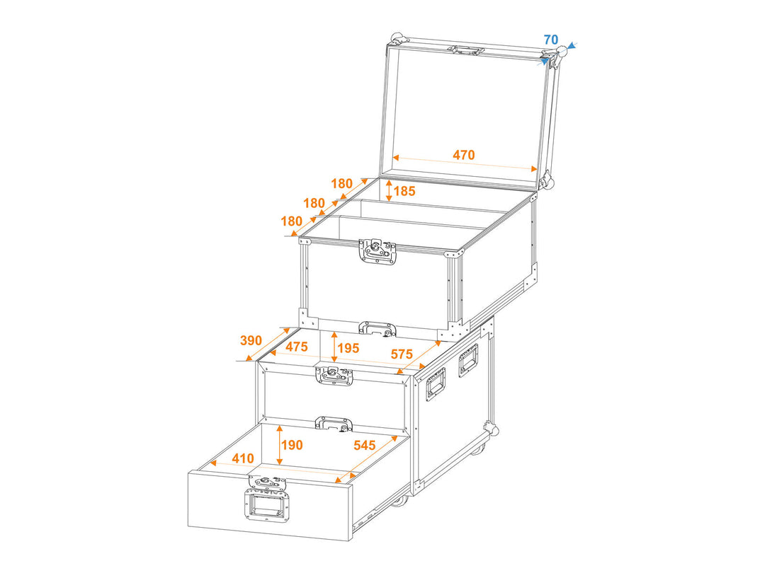 ROADINGER universelt roadie-etui med hjul