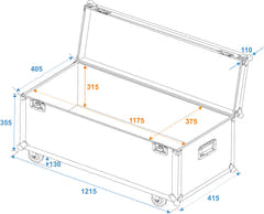 ROADINGER universell transportkoffert 120x40cm med hjul