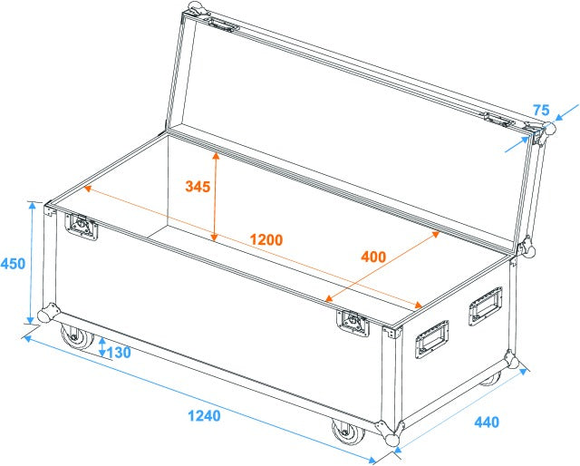 Eurolite Flightcase Pro m. hjul (120 x 40 x 40 cm)