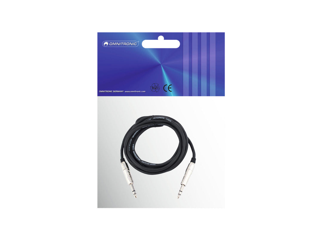 OMNITRONIC Jack-kabel 6.3 stereo 3m bk ROAD