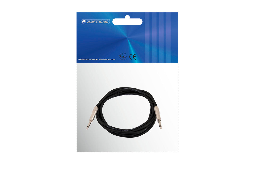 OMNITRONIC høyttalerkabel jack 2x1.5 1.5m bk