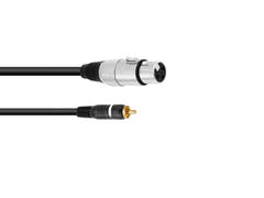 OMNITRONIC adapterkabel RCA/XLR(F) 2m bk