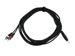OMNITRONIC adapterkabel 3.5 Jack/2xRCA 6m bk
