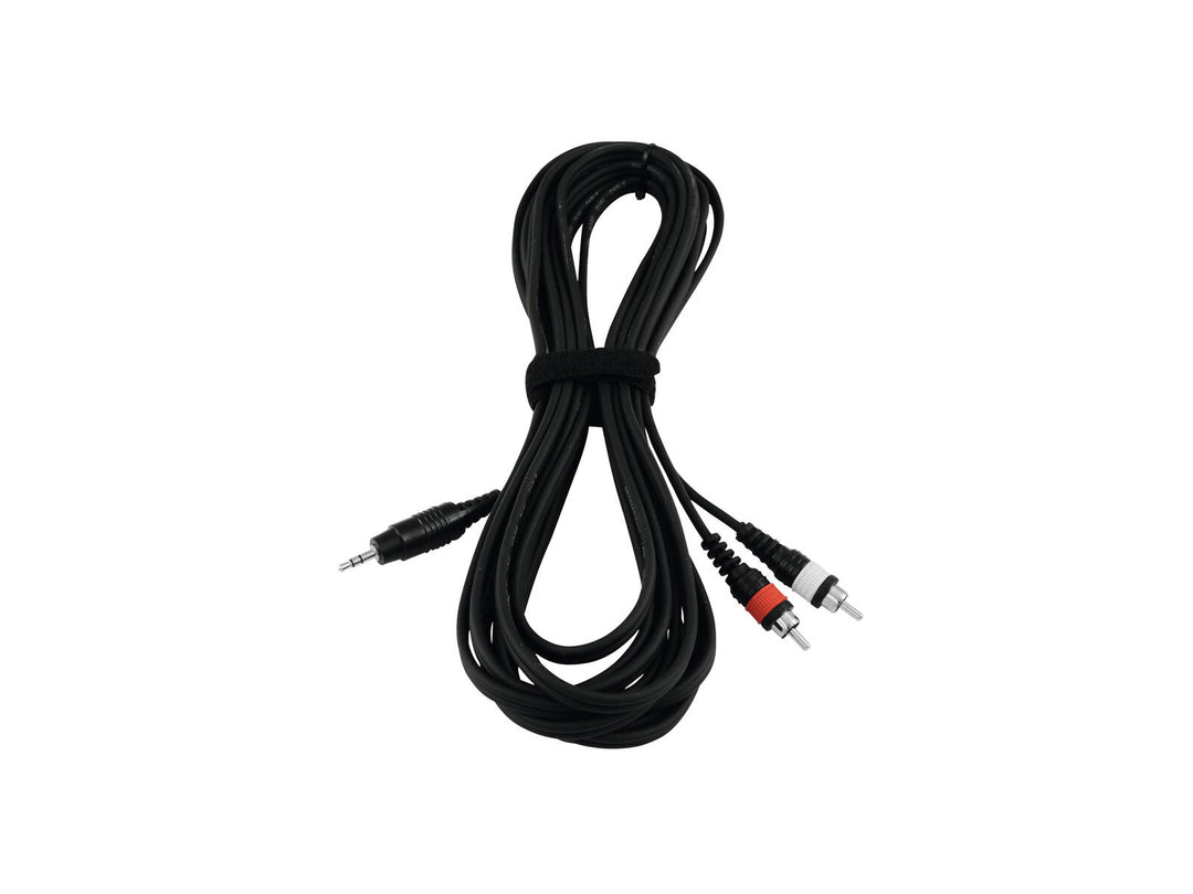 OMNITRONIC adapterkabel 3.5 Jack/2xRCA 6m bk