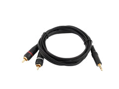 OMNITRONIC Adapterkabel 3.5 Jack/2xRCA 3m bk