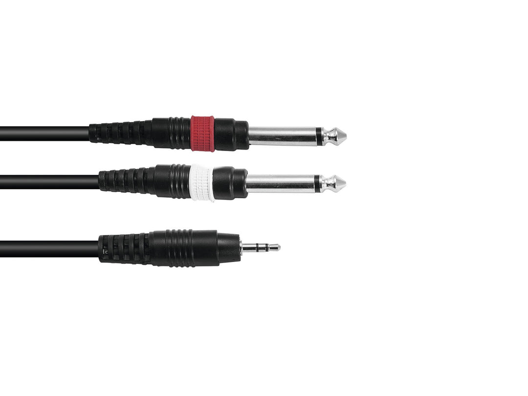 OMNITRONIC adapterkabel 3.5 Jack/2xJack 3m bk