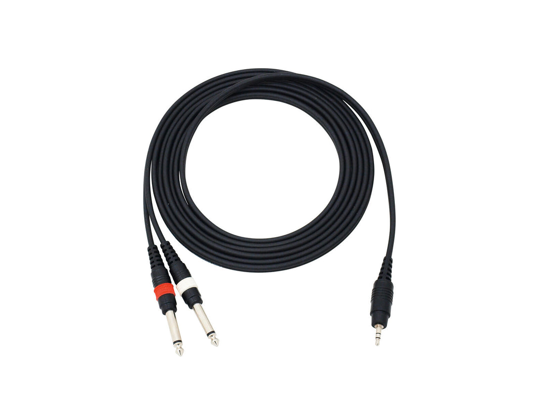 OMNITRONIC adapterkabel 3.5 Jack/2xJack 3m bk