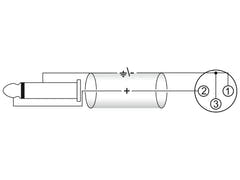 OMNITRONIC Adapterkabel XLR(F)/Jack mono 0.9m bk