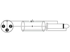 OMNITRONIC Adapterkabel XLR(M)/Jack mono 5 m bk