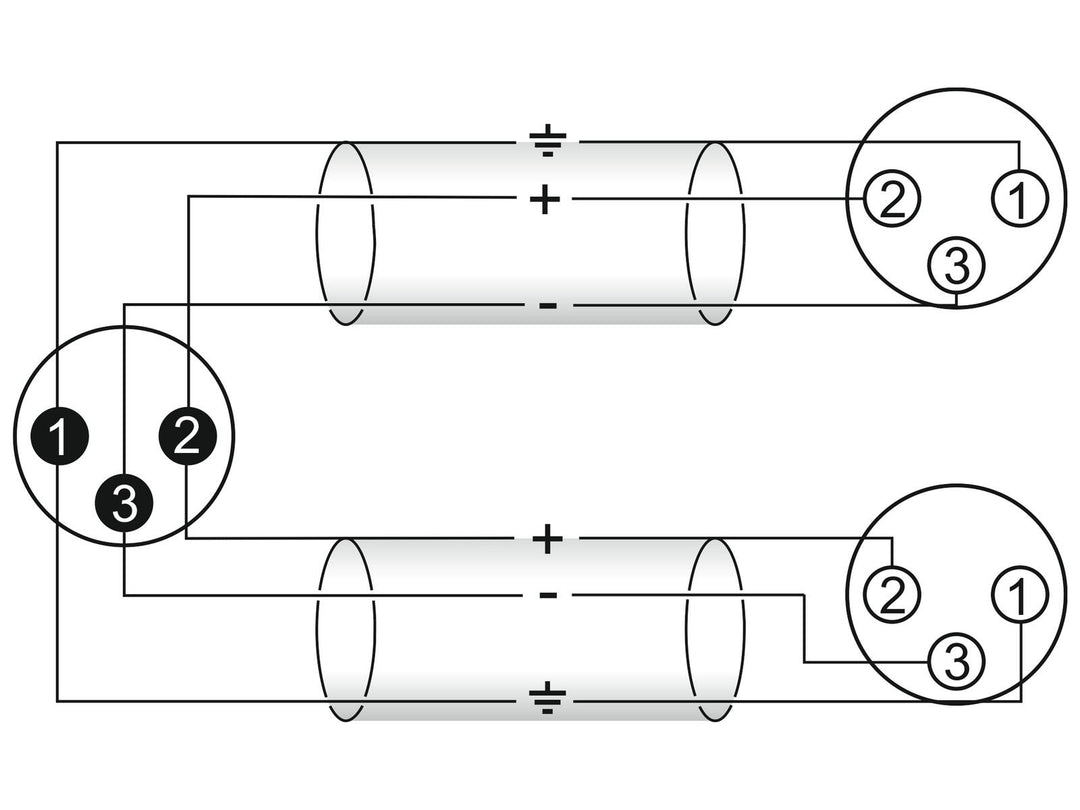 OMNITRONIC Adapterkabel XLR(M)/2xXLR(F) 0.5m bk