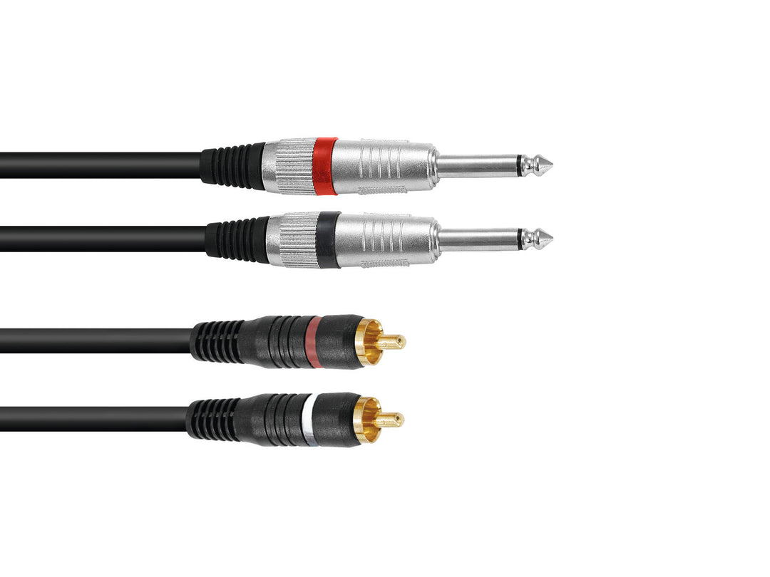 OMNITRONIC adapterkabel 2xJack/2xRCA 1.5m bk