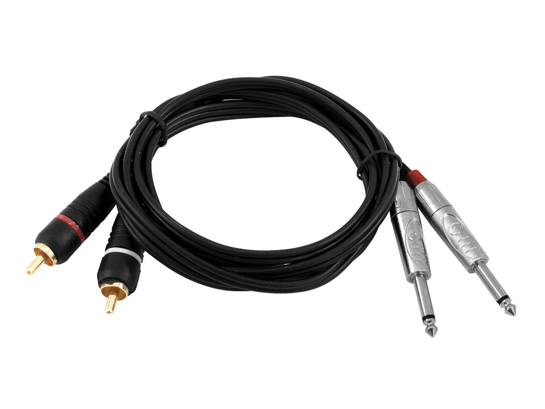 OMNITRONIC adapterkabel 2xJack/2xRCA 6m bk