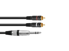 OMNITRONIC Adapterkabel Jack stereo/2xRCA 1,5 m