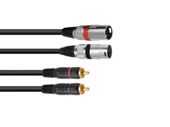 OMNITRONIC adapterkabel 2xXLR(M)/2xRCA 3 m bk