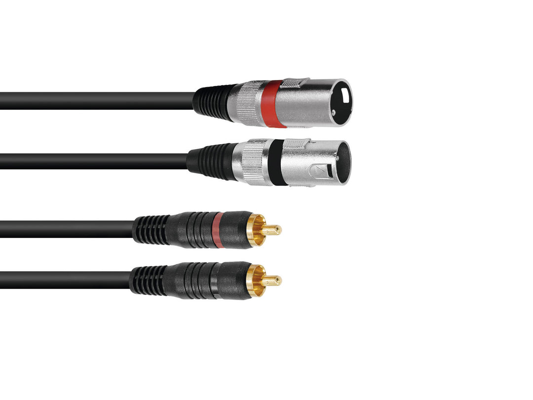 OMNITRONIC adapterkabel 2xXLR(M)/2xRCA 3 m bk