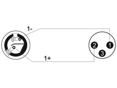 OMNITRONIC adapterkabel høyttaler(F)/XLR(M) 1m bk