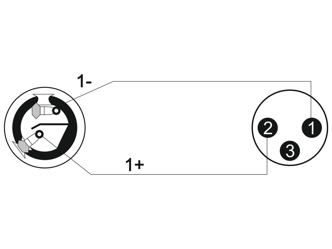 OMNITRONIC adapterkabel høyttaler(F)/XLR(M) 1m bk