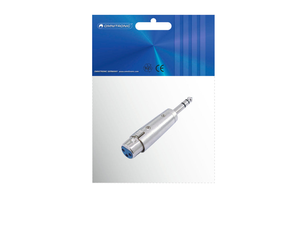 OMNITRONIC-adapter XLR(F)/Jack(M) stereo