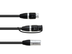 EUROLITE adapterkabel DMX IP XLR 3-pin(m)/2xIP XLR 3-pin(f)