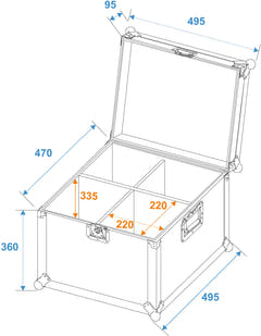 ROADINGER flightcase EP-56 4x PAR-56 spot, lang