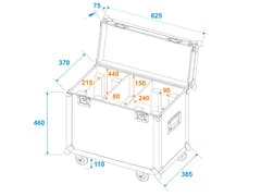 ROADINGER flightcase 2x TMH-X12 med hjul