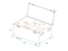 ROADINGER flightcase for 2x THA-250F med hjul