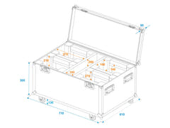 ROADINGER Flightcase 4x LED TMH-X1 Moving Head Beam med hjul