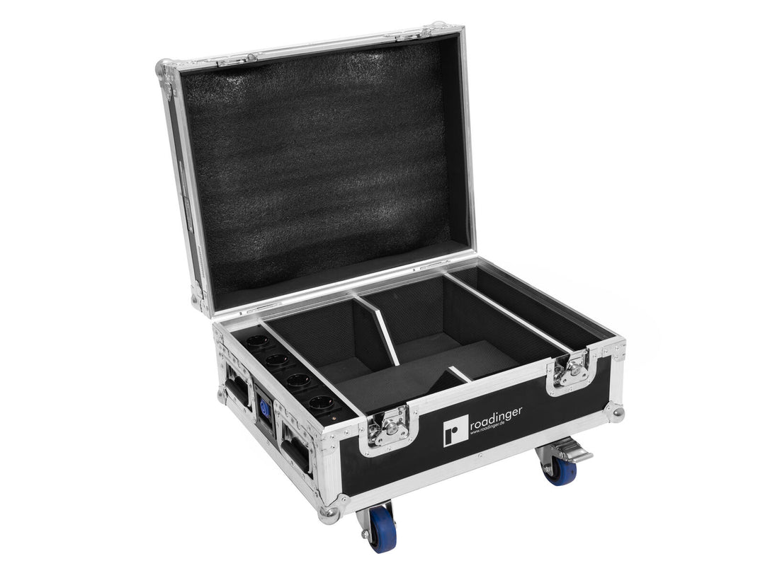 ROADINGER Flightcase 4x AKKU IP UP-4 QuickDMX med ladefunksjon