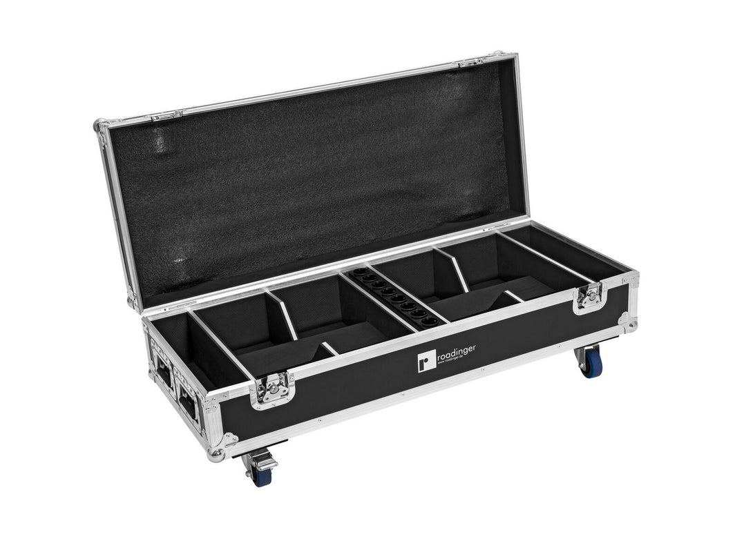 ROADINGER Flightcase 8x AKKU IP UP-4 QuickDMX med ladefunksjon