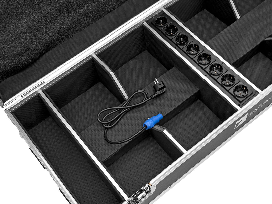 ROADINGER Flightcase 8x AKKU IP UP-4 QuickDMX med ladefunksjon