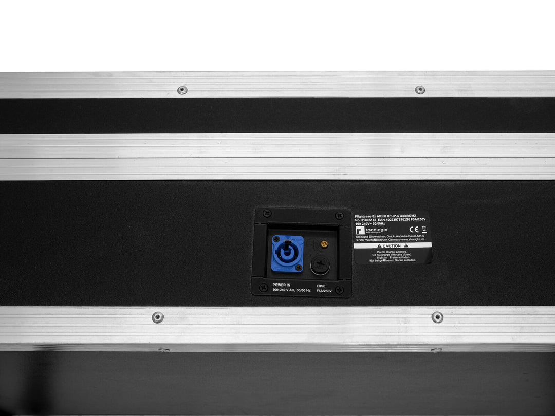 ROADINGER Flightcase 8x AKKU IP UP-4 QuickDMX med ladefunksjon