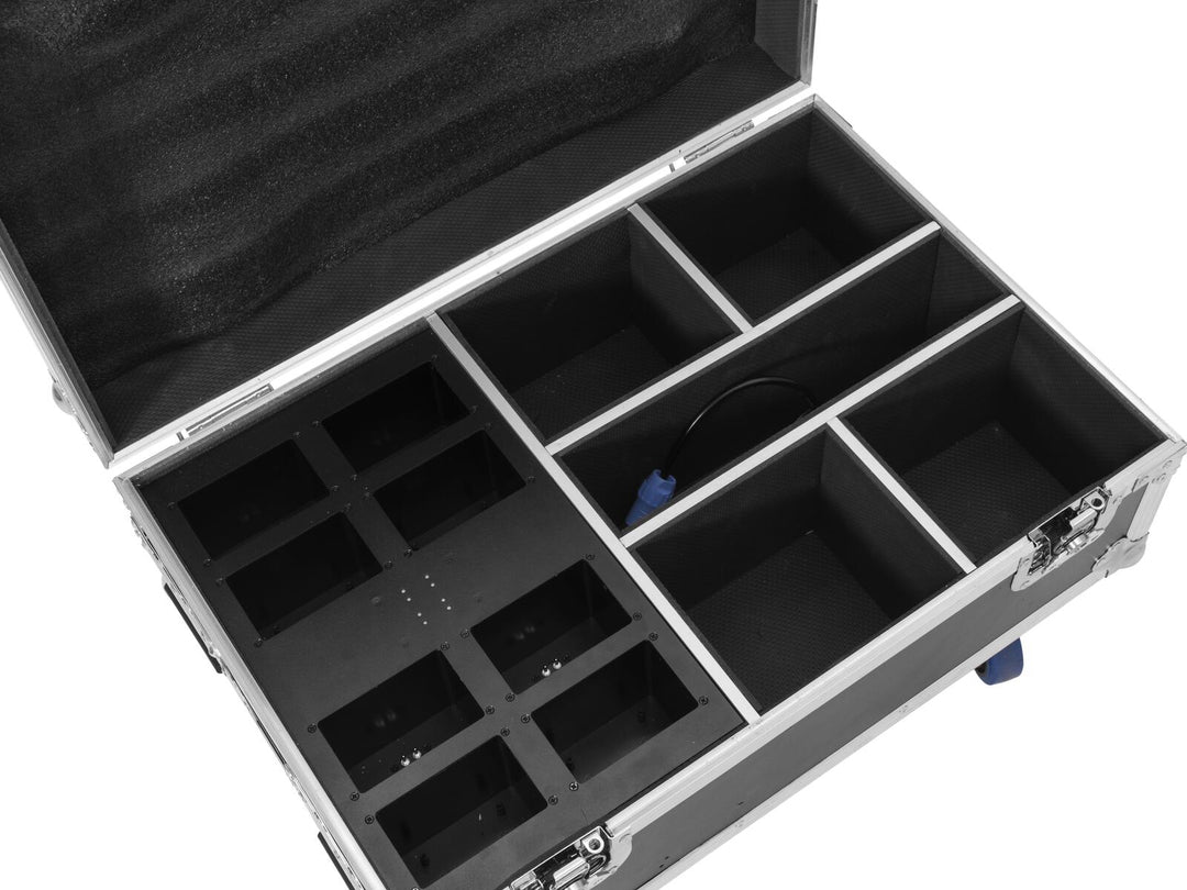 ROADINGER Flightcase 4x AKKU IP UP-4 Plus HCL Spot WDMX med ladefunksjon