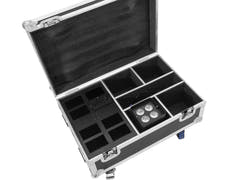 ROADINGER Flightcase 4x AKKU IP UP-4 Plus HCL Spot WDMX med ladefunksjon