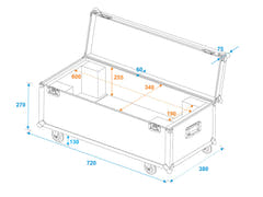 ROADINGER Flightcase 1x LED SL-350/SL-160 med hjul