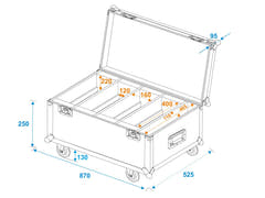 ROADINGER flightcase 4x LED CLS-18 QCL RGB/WW med hjul