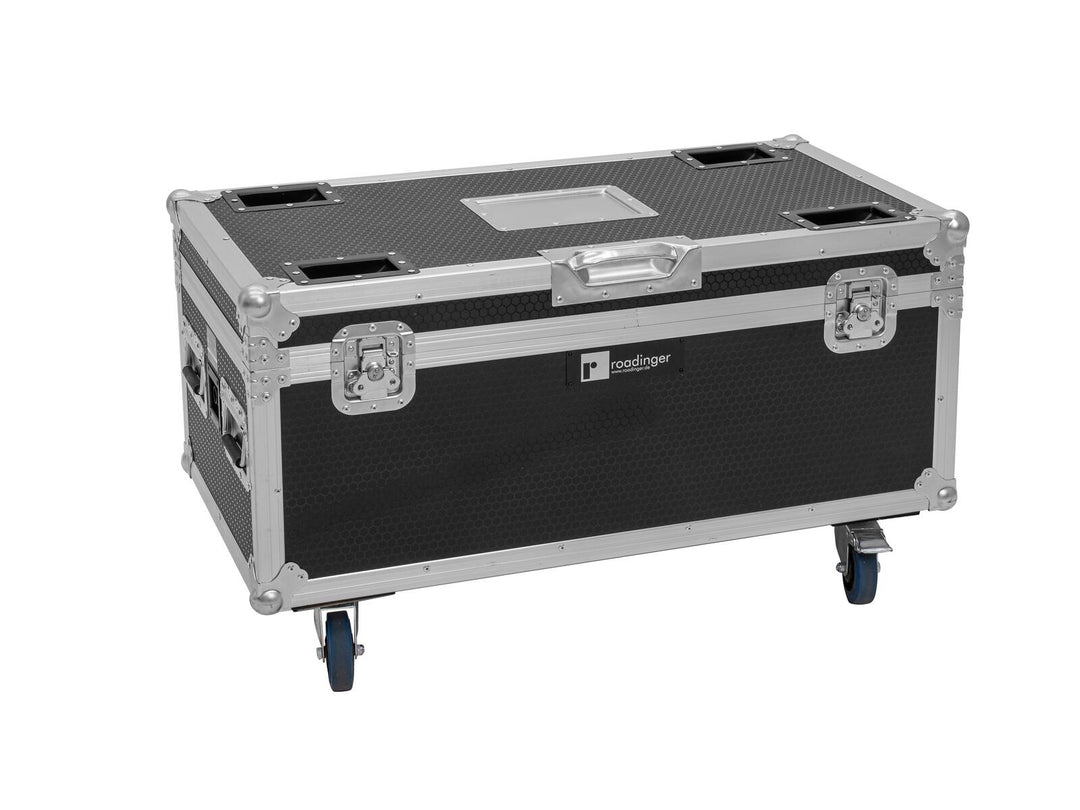 ROADINGER Flightcase 4x AKKU Multiflood IP 8x10W RGBW Wash CRMX med ladefunksjon