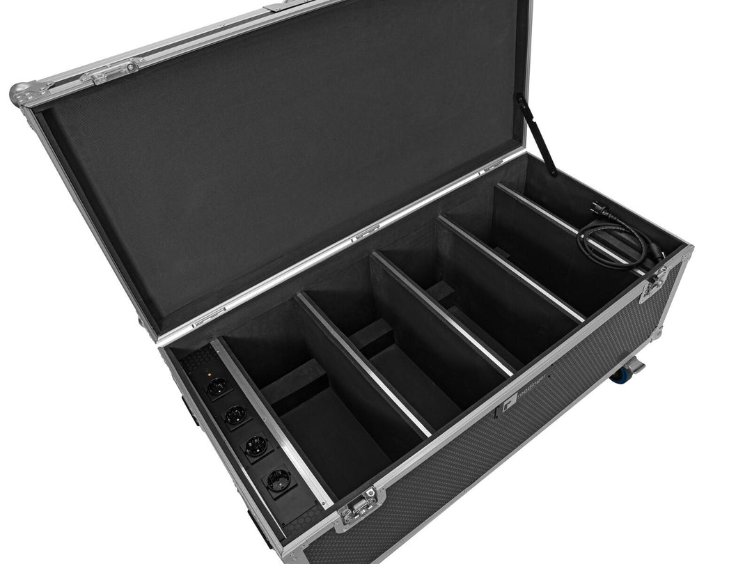 ROADINGER Flightcase 4x AKKU Multiflood IP 18x10W RGBW Wash CRMX med ladefunksjon