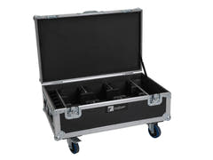 ROADINGER Flightcase 6x AKKU UP-4 QCL Spot QuickDMX MK2 med ladefunksjon og hjul