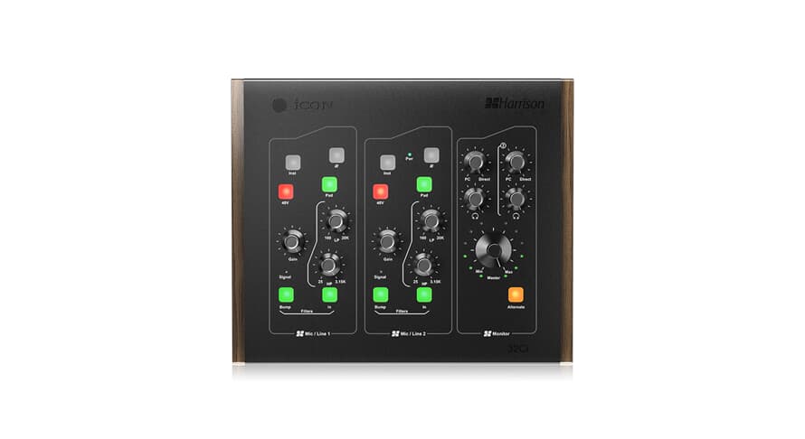 iCon 32Ci USB-lydkort med Harrison-mikrofonforsterkere