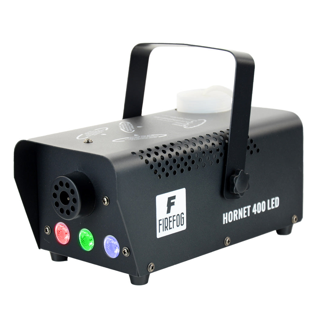 Firefog Hornet 400LED røykmaskin 400 W med LED og 2 fjernkontroller, svart