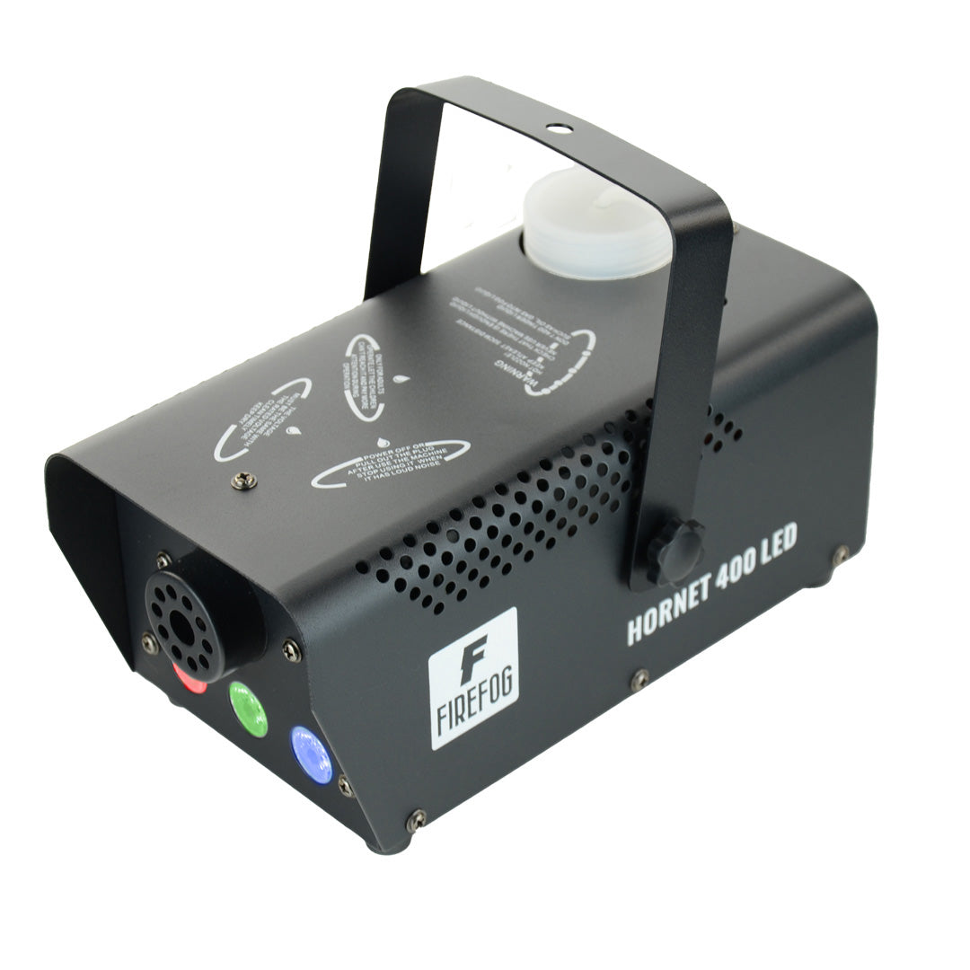 Firefog Hornet 400LED røykmaskin 400 W med LED og 2 fjernkontroller, svart