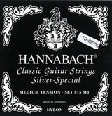 Hannabach strenger til klassisk gitar Serie 815 for 8/10-strengs gitar / middels spenning sølv special - Sett 10-strengs medium (81510ZMT)