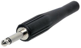 GEWA 6,3 mm mono-jackplugg med lang gummihylse