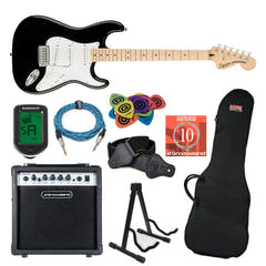 Fender Squier Affinity Stratocaster startpakke (Svart)