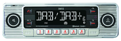 Retro Radio - DAB+, Bluetooth og USB, Sølv