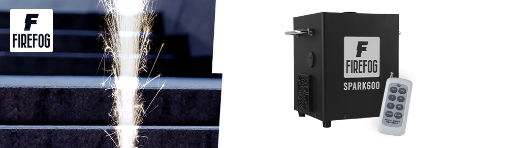 Firefog SPARK600 gnistmaskin med kalde gnister og DMX