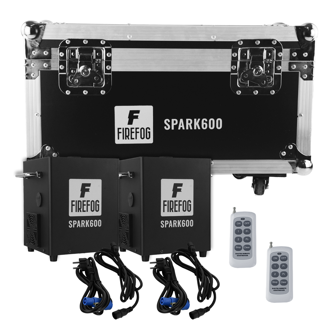 Firefog SPARK600 gnistmaskin, sett med 2 maskiner og case